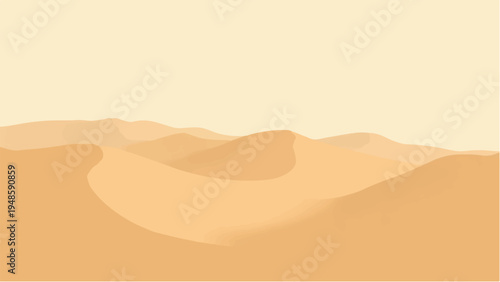 Desert landscape background. Illustration of a desert landscape. Desert dunes. 