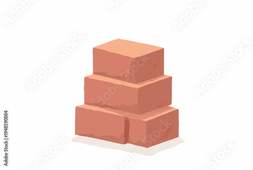 A stack of bricks. Illustration of a stack of bricks on a white background. 