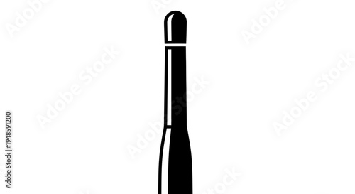 Black and White Icon of a Dental Bur, Round Shape, Isolated on White Background