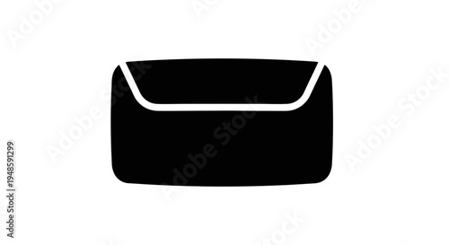 Black Envelope Icon, Simple Mail Symbol, Vector Graphic