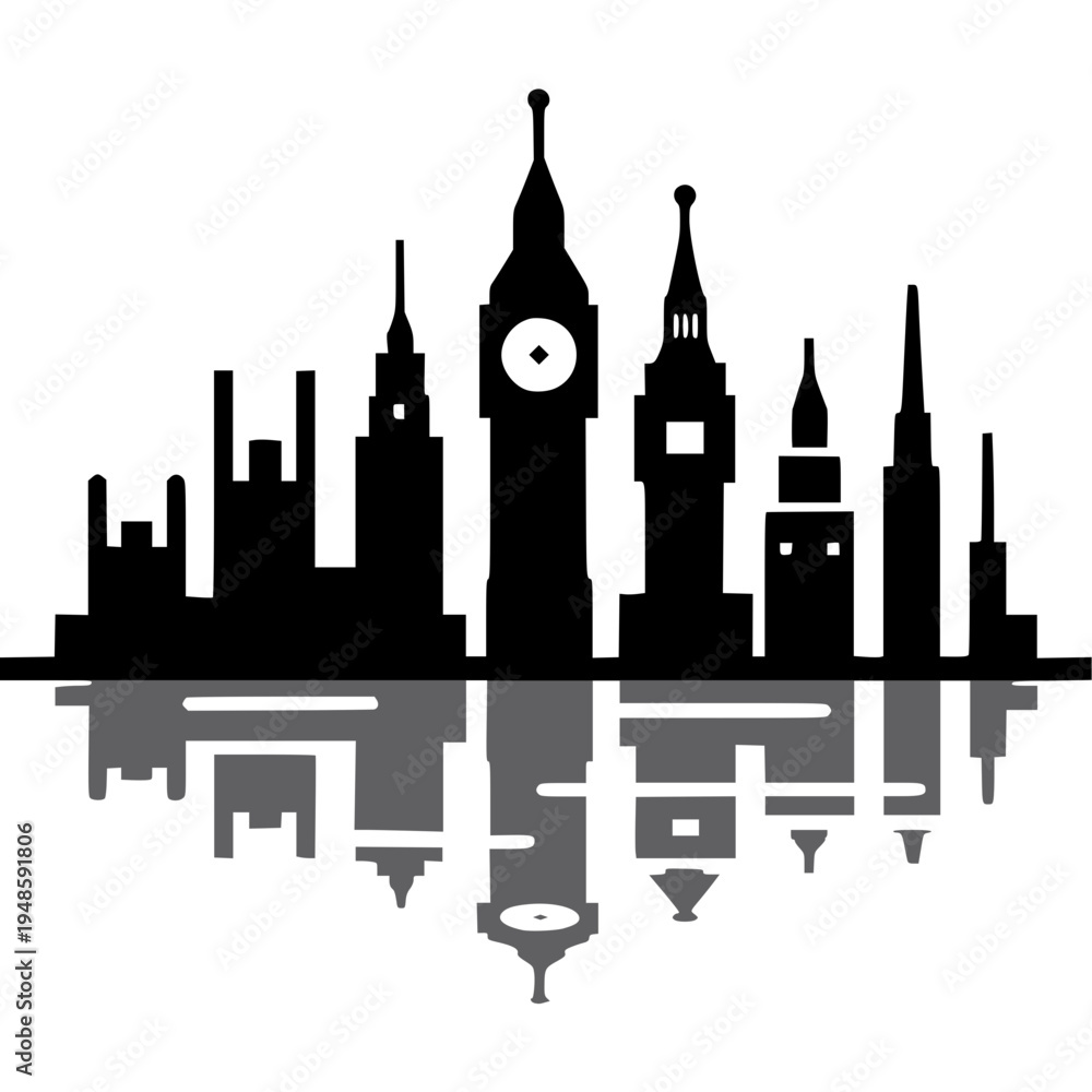 Fototapeta premium London Skyline Icon Vector