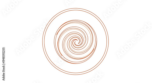 Abstract Spiral Vortex Swirl Pattern - Brown and White