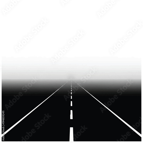 Straight Highway Road with White Markings 2.