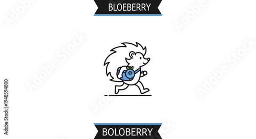 Cute Hedgehog Character Running with a Backpack, Cartoon Style