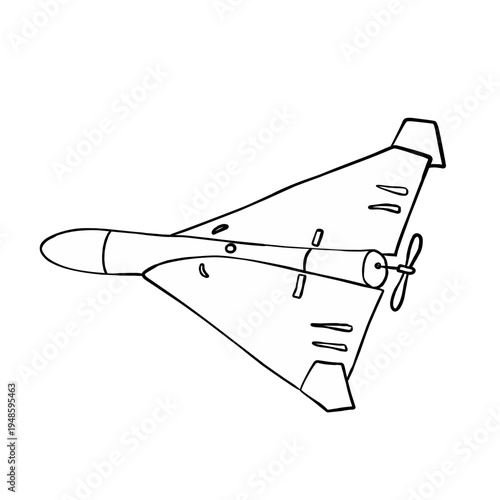 Line Illustration missile bomb drone