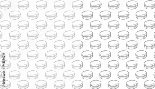 Macaron Seamless Pattern. French Dessert Illustration. Handdrawn Sweet Pastry. Repeating Bakery Background. Decorative Packaging Textile Design.