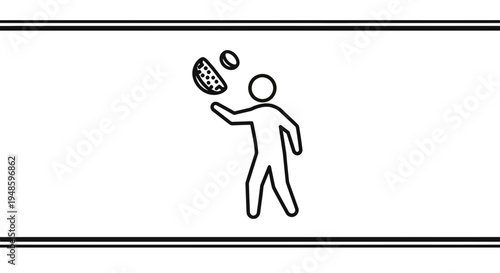 Person Juggling Fruit Slice and Circles Icon