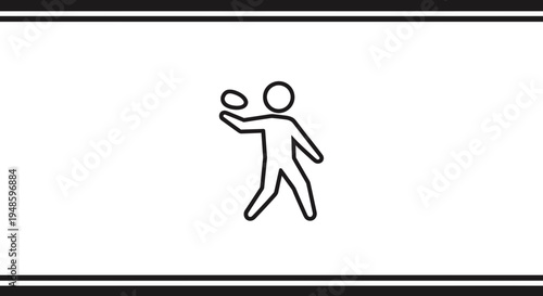 Person throwing a stone icon, representing action, sport, and outdoor activity