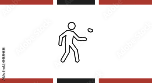 Person throwing frisbee, outdoor activity, sports icon, simple line art