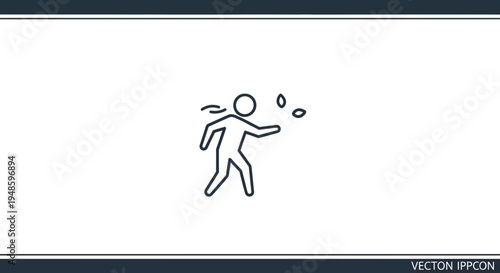 Person walking in rain, wind, and leaves icon