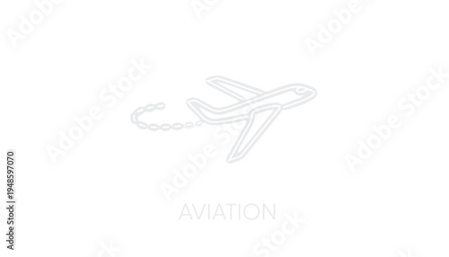 Minimalist Airplane Icon with Smoke Trail on White Background - Aviation Concept