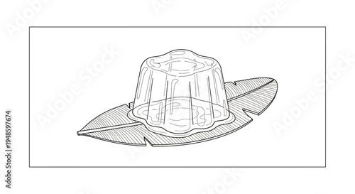 Jelly Dessert on Banana Leaf