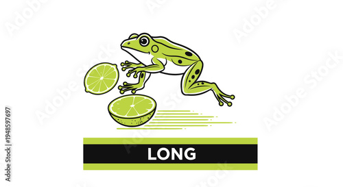 Jumping Frog with Limes and 'Long' Text