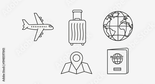 Travel and adventure icons for your global journey