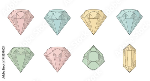 Collection of Colorful Gemstones and Diamonds.