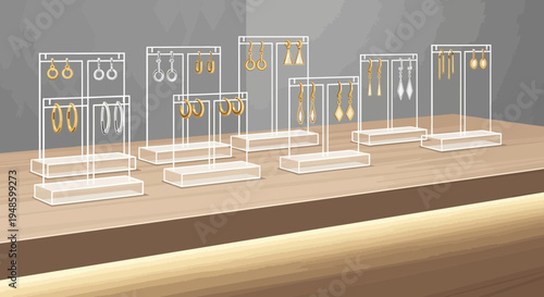 Elegant Earring Display Stands for Jewelry Showcase.