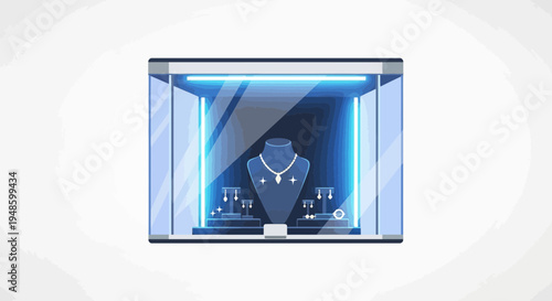 Elegant Jewelry Display Case with Necklace and Earrings 1.