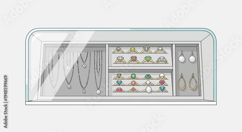 Elegant Jewelry Organizer Box with Multiple Compartments.