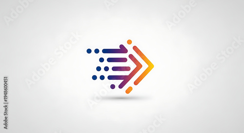 A colorful abstract arrow graphic design.