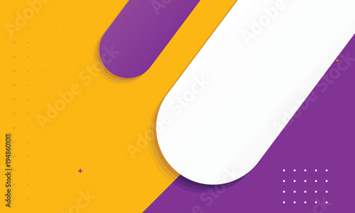 Vibrant abstract background with yellow, purple, and white shapes