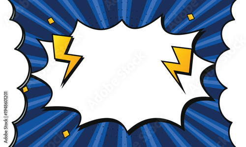 Comic Book Style Speech Bubble with Lightning Bolts
