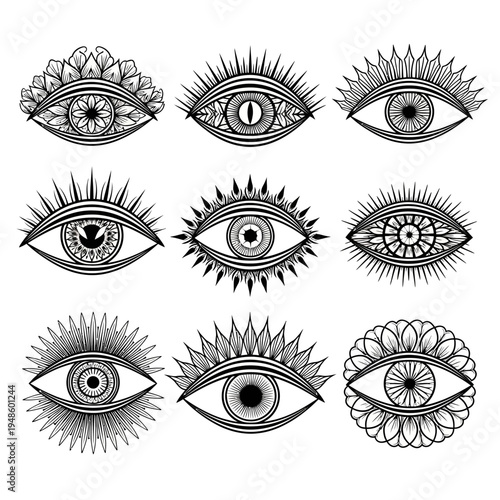 Mystic All-Seeing Eyes Collection: Esoteric Symbols, Occult, Mysticism, Tattoo Designs