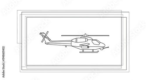 Helicopter Outline Vector Art