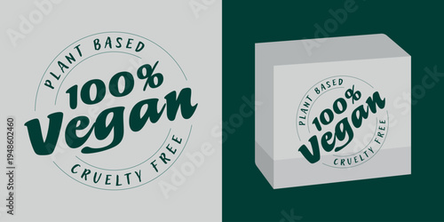 Minimal Vegan Product Seal Plant Based Cruelty Free Packaging Badge