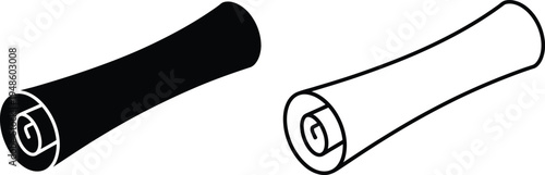 Ancient Paper Scroll Vector Icon Set Vector