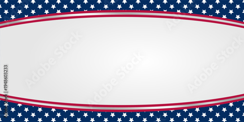 American Flag Style Banner with Star Pattern Frame