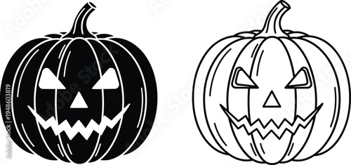 Halloween Jack O Lantern Pumpkin Vector Set Vector