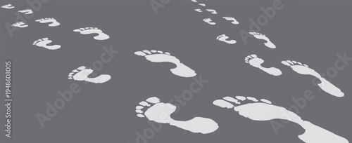 footprint shoe sole tracking path on transparent background, shoe footprint path vector illustration