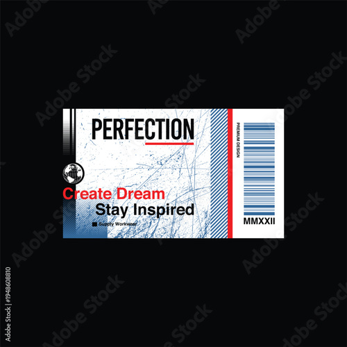 perfection create dream slogan simple vintage fashion