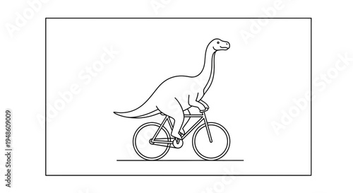 Funny Dinosaur Riding a Bicycle