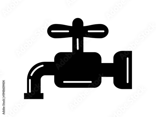 Black water pipe icon in a simple flat silhouette style.