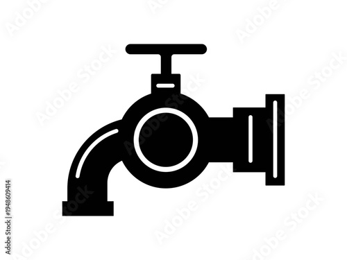 Black water pipe icon in a simple flat silhouette style.