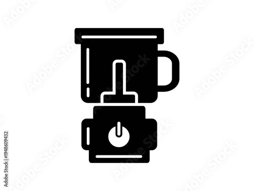 Black blender icon in a simple flat silhouette style.