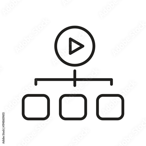 Video Distribution Network Icon , Media Streaming Content Sharing Vector Symbol, Video Streaming Network Icon, Media Content Distribution Symbol Vector..eps