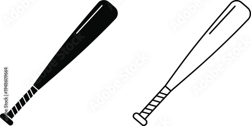 Baseball Bat Icon Set Vector Illustration Vector