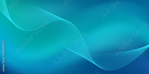 Modern abstract background with teal and blue gradients, curved lines, and geometric patterns. Ideal for creative, business, technology, or web design projects