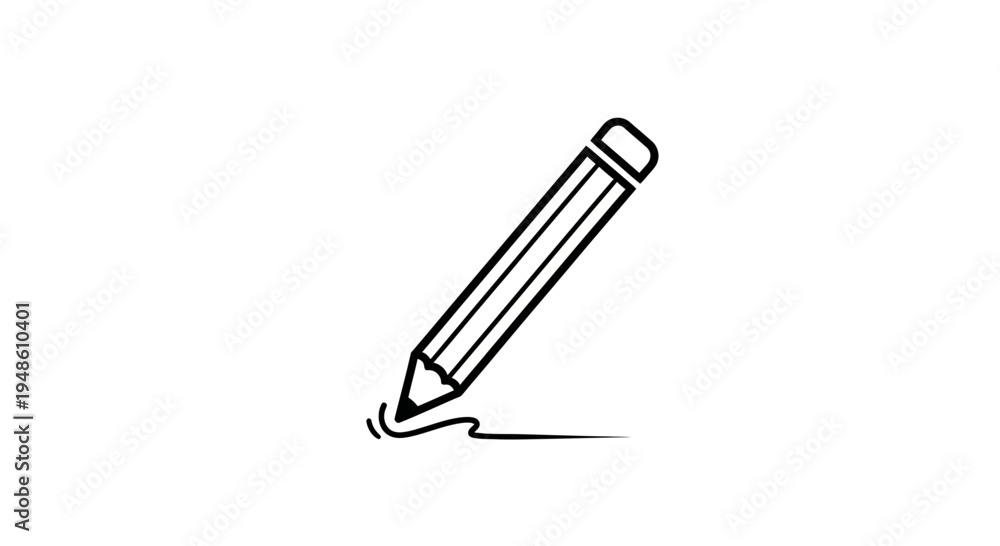 Fototapeta premium Pencil Drawing Line Art Icon
