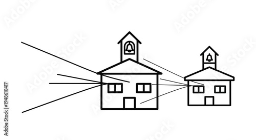 Perspective Distortion: Small Building Appears Larger Than Distant Big Building