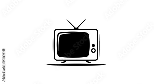 Retro Television Icon, Vintage TV Set, Old Broadcast Symbol, Nostalgic Technology