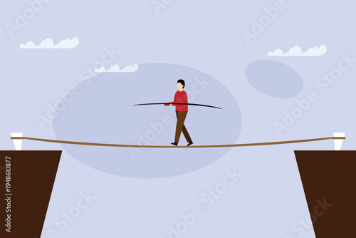 Risk Management and Life Balance 2d flat vector illustration
