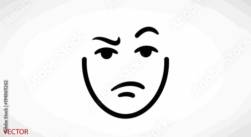 Confused Face Emoji Icon, Skeptical Expression, Doubtful Mood, Question Mark Symbol