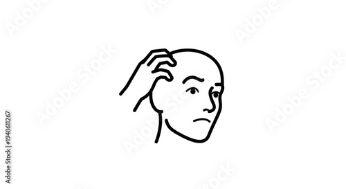 Confused Person Scratching Head, Thinking Hard, Doubt, Question Mark Icon