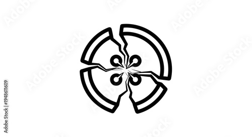 Broken Button Icon, Symbol of Damage, Disrepair, or Disconnection