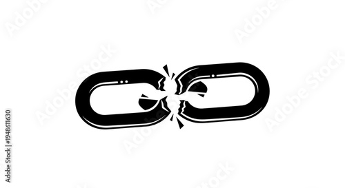 Broken Chain Link Symbolizing Disconnection and Failure
