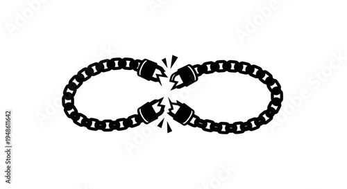 Broken Chain Link Symbolizing Failure, Disconnection, and Weakness