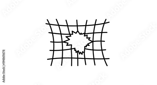 Broken Grid Network, Damaged Connection, Data Breach, Cyber Security Concept